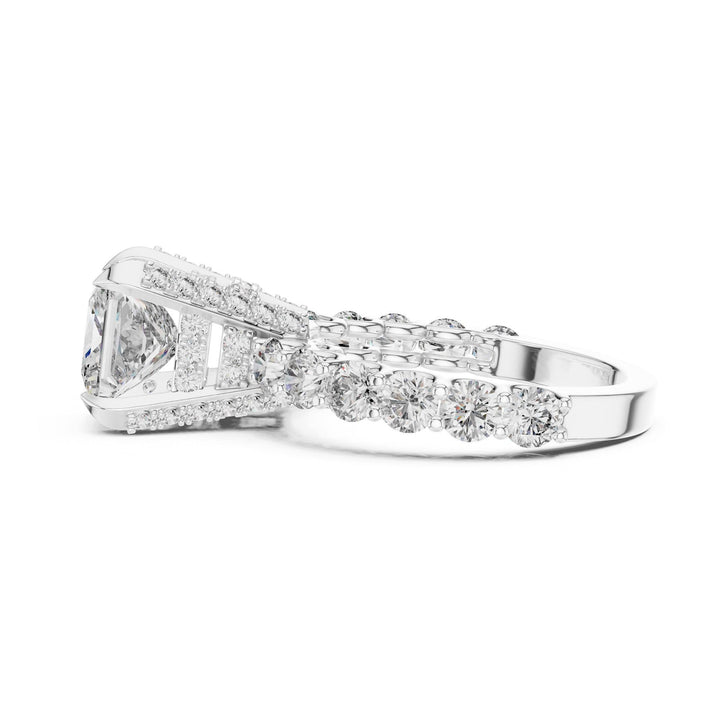 Princess Cut Lab Grown Diamond Solitaire Ring, 3.76ct Total, Solid Gold