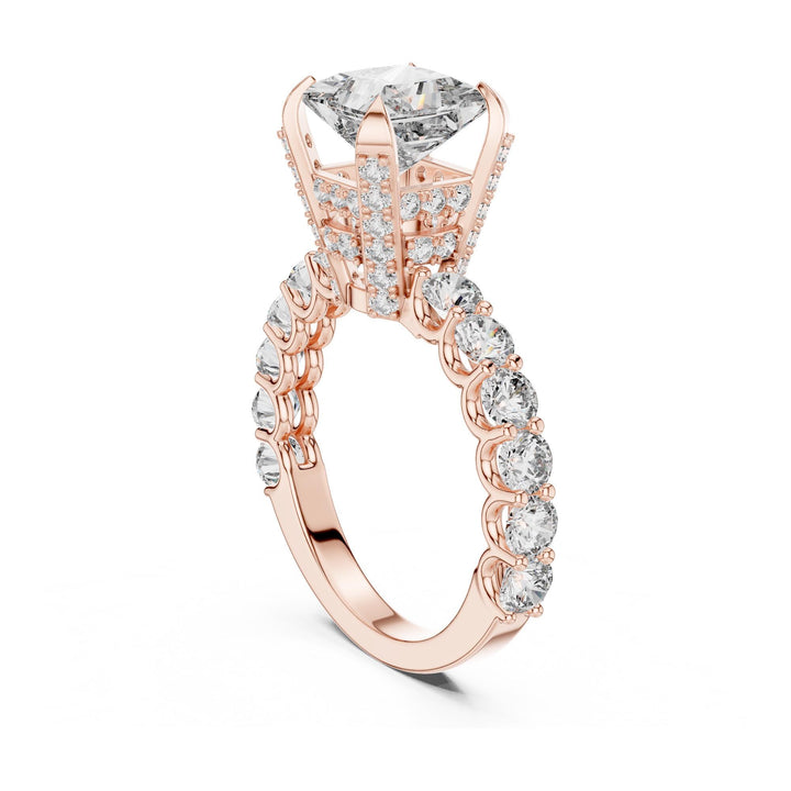 Princess Cut Lab Grown Diamond Solitaire Ring, 3.76ct Total, Solid Gold