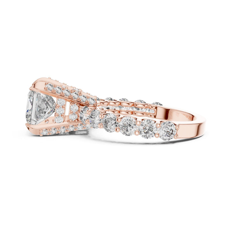 Princess Cut Lab Grown Diamond Solitaire Ring, 3.76ct Total, Solid Gold