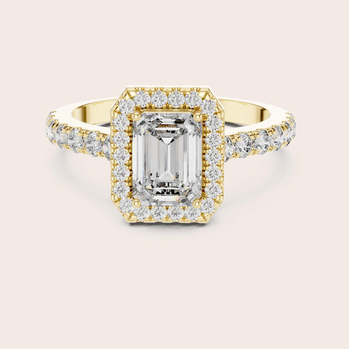 Emerald Cut Lab Grown Diamond Solitaire Ring, 1.66ct Total, Solid Gold
