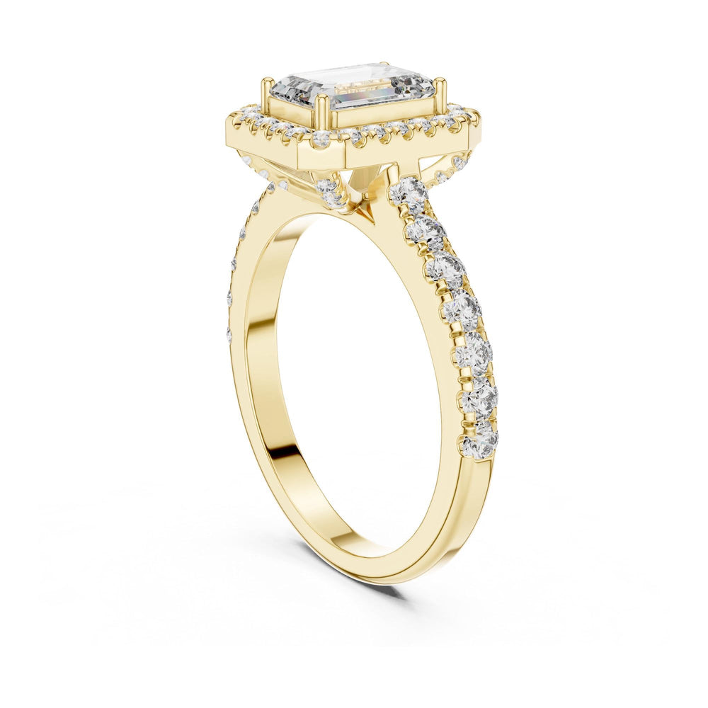 Emerald Cut Lab Grown Diamond Solitaire Ring, 1.66ct Total, Solid Gold