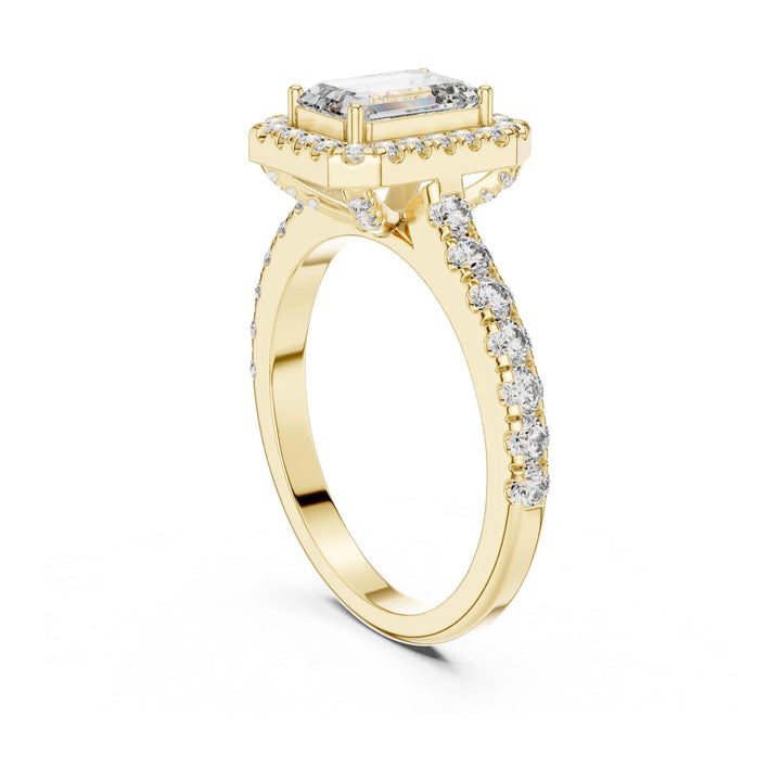 Emerald Cut Lab Grown Diamond Solitaire Ring, 1.66ct Total, Solid Gold