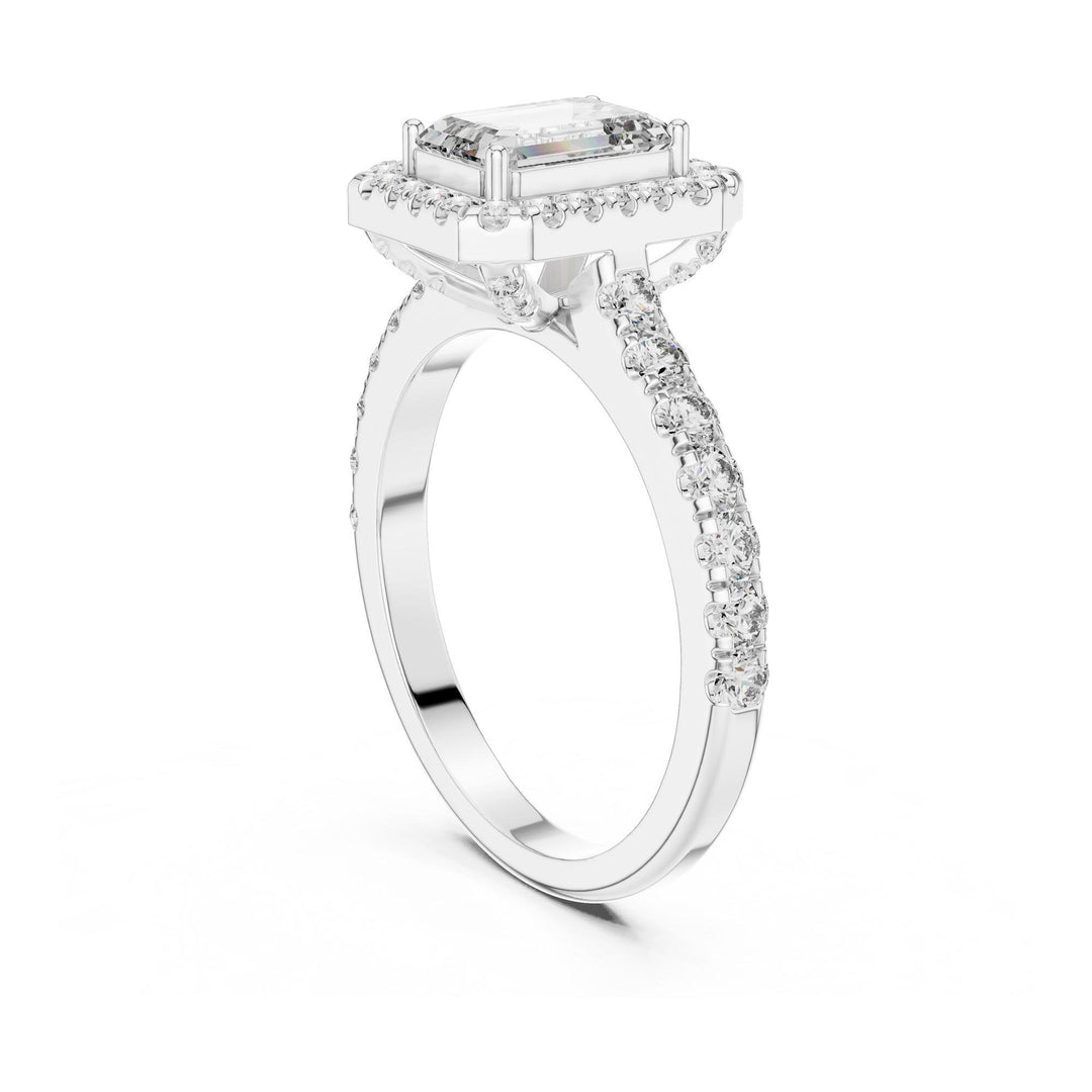 Emerald Cut Lab Grown Diamond Solitaire Ring, 1.66ct Total, Solid Gold