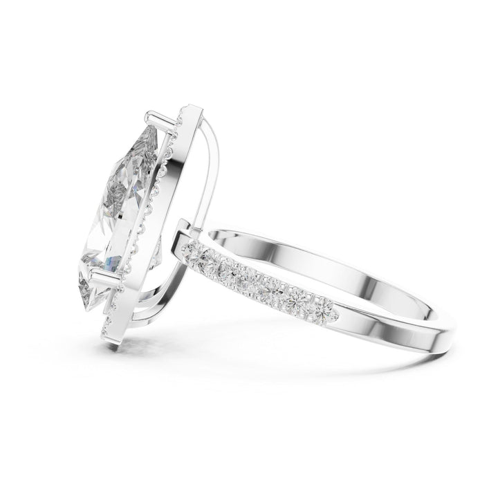 Pear Cut Lab Grown Diamond Solitaire Ring, 4.47ct Total, Solid Gold