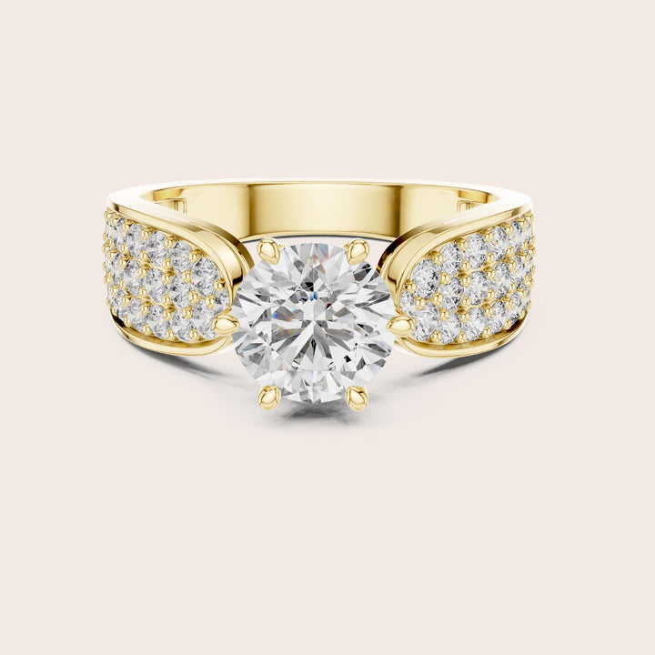 Round Cut Lab Grown Diamond Solitaire Ring, 1.53ct Total, Solid Gold
