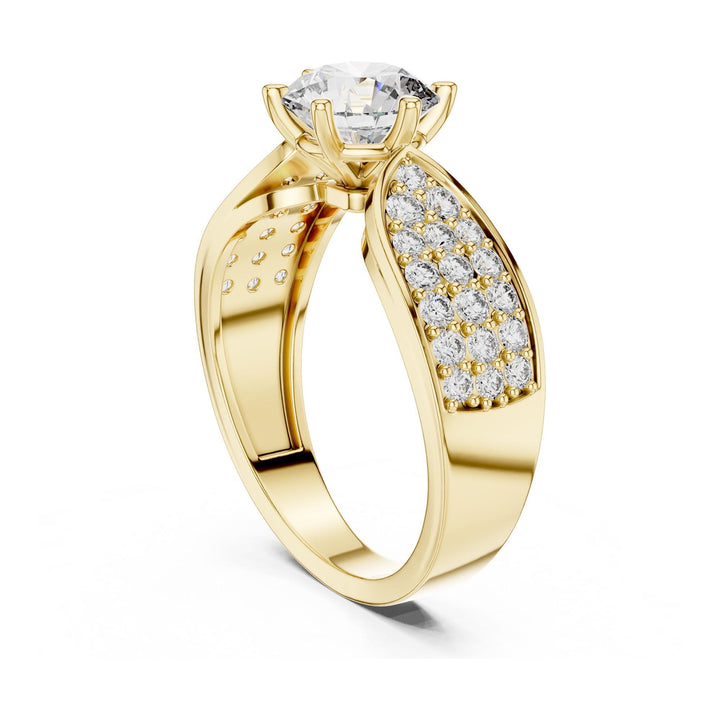 Round Cut Lab Grown Diamond Solitaire Ring, 1.53ct Total, Solid Gold