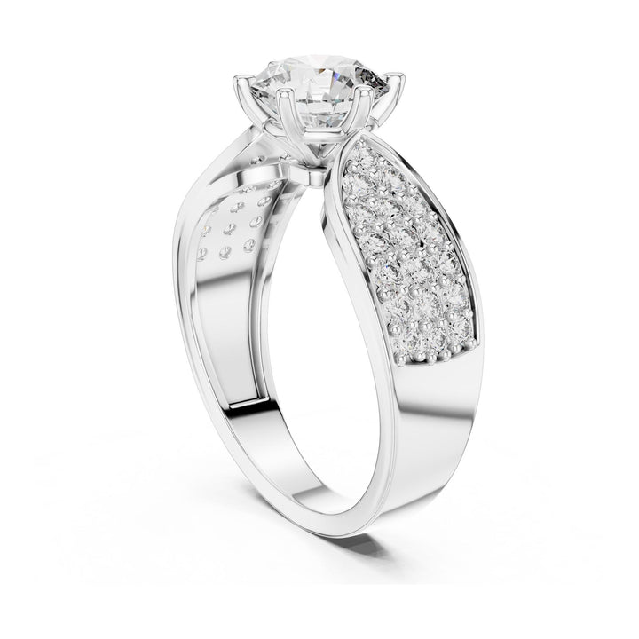 Round Cut Lab Grown Diamond Solitaire Ring, 1.53ct Total, Solid Gold