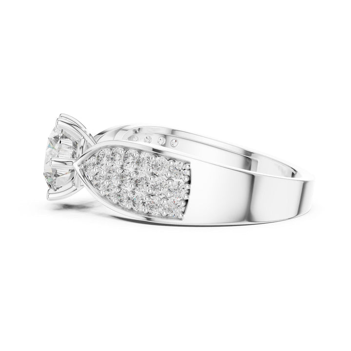 Round Cut Lab Grown Diamond Solitaire Ring, 1.53ct Total, Solid Gold