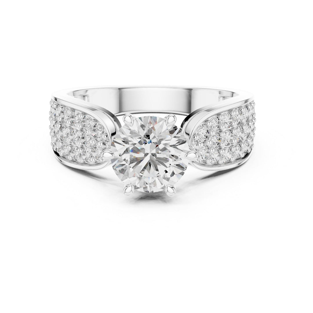 Round Cut Lab Grown Diamond Solitaire Ring, 1.53ct Total, Solid Gold