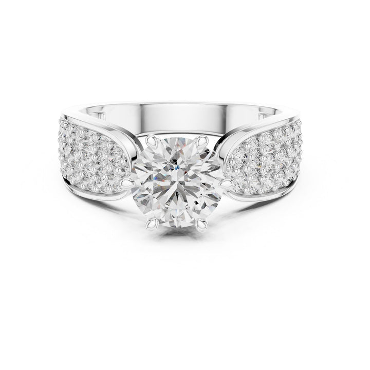 Round Cut Lab Grown Diamond Solitaire Ring, 1.53ct Total, Solid Gold