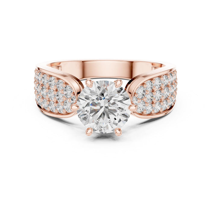 Round Cut Lab Grown Diamond Solitaire Ring, 1.53ct Total, Solid Gold
