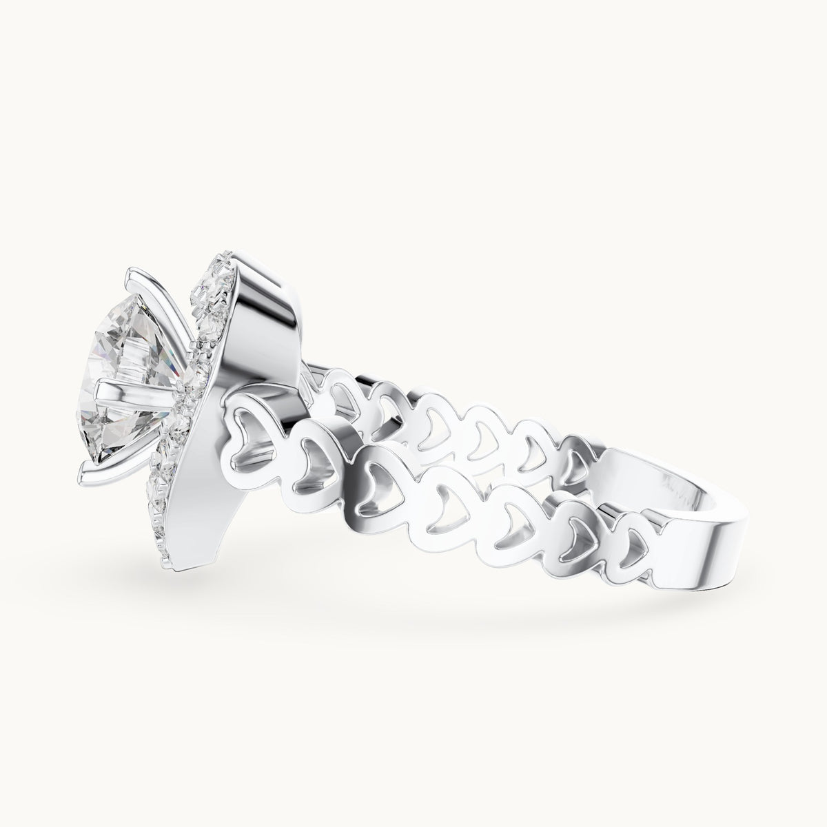 Round cut lab-grown diamond solitaire ring in 14K white gold, 1.32 CT TW, view 2