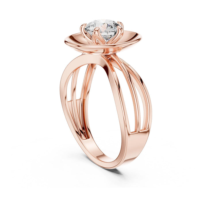 Round Cut Lab Grown Diamond Solitaire Ring, 1.00ct Total, Solid Gold