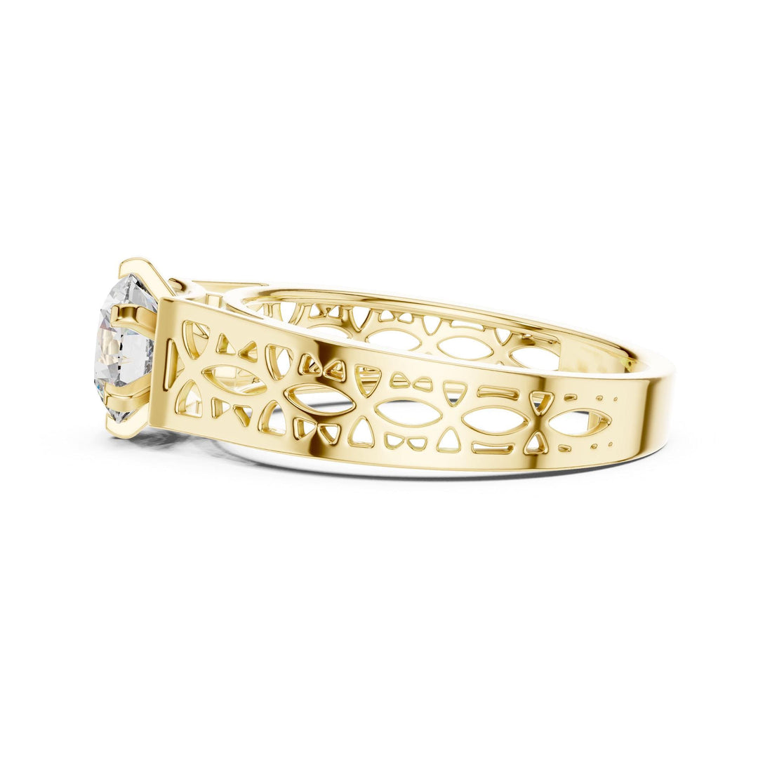 Round Cut Lab Grown Diamond Solitaire Ring, 1.00ct Total, Solid Gold