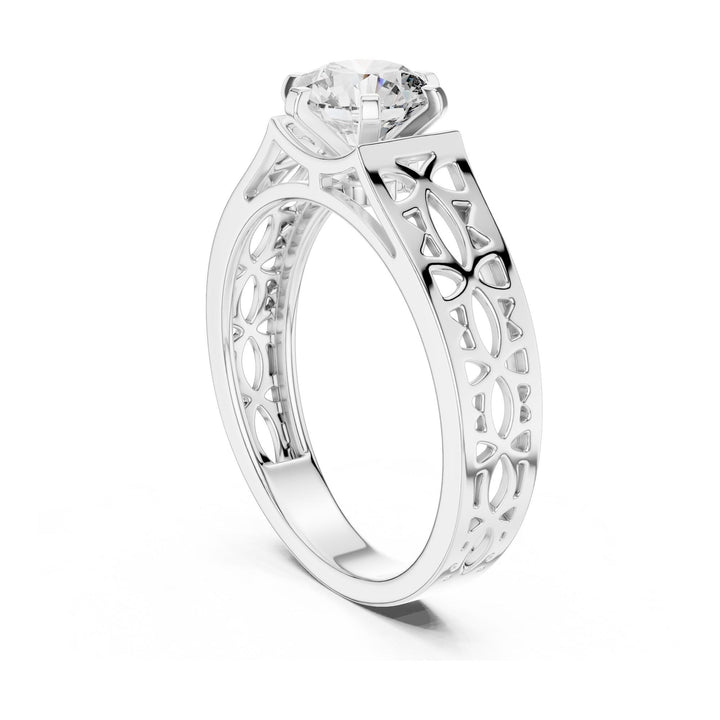Round Cut Lab Grown Diamond Solitaire Ring, 1.00ct Total, Solid Gold