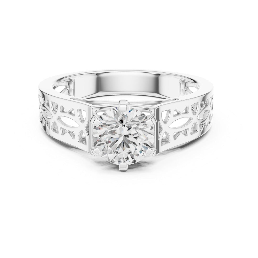 Round Cut Lab Grown Diamond Solitaire Ring, 1.00ct Total, Solid Gold