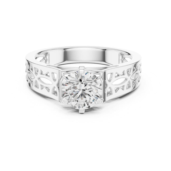 Round Cut Lab Grown Diamond Solitaire Ring, 1.00ct Total, Solid Gold