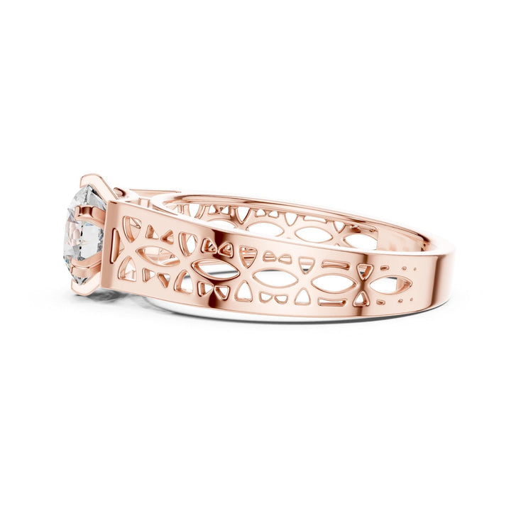Round Cut Lab Grown Diamond Solitaire Ring, 1.00ct Total, Solid Gold