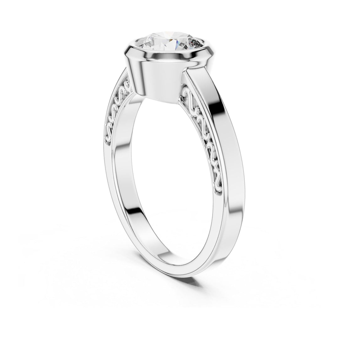 Round Cut Lab Grown Diamond Solitaire Ring, 1.00ct Total, Solid Gold