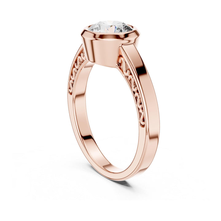 Round Cut Lab Grown Diamond Solitaire Ring, 1.00ct Total, Solid Gold