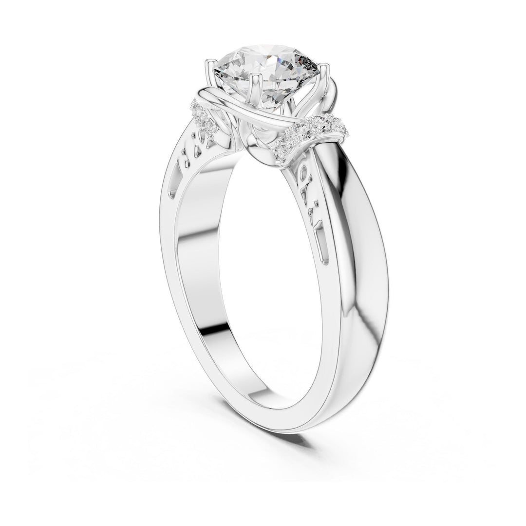 Round Cut Lab Grown Diamond Solitaire Ring, 1.12ct Total, Solid Gold