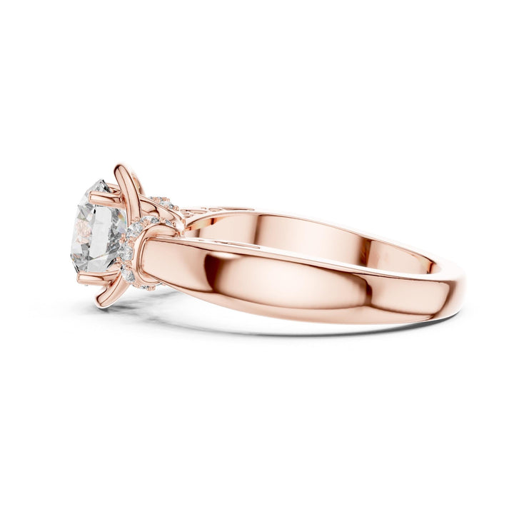 Round Cut Lab Grown Diamond Solitaire Ring, 1.12ct Total, Solid Gold