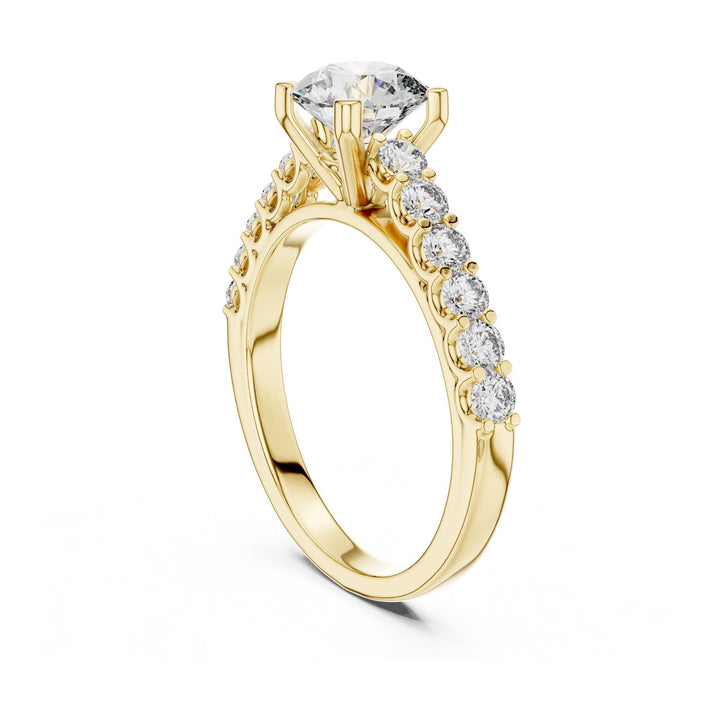 Round Cut Lab Grown Diamond Solitaire Ring, 1.54ct Total, Solid Gold