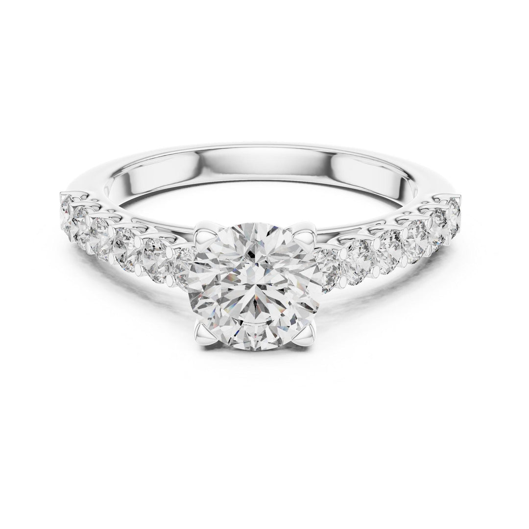 Round Cut Lab Grown Diamond Solitaire Ring, 1.54ct Total, Solid Gold