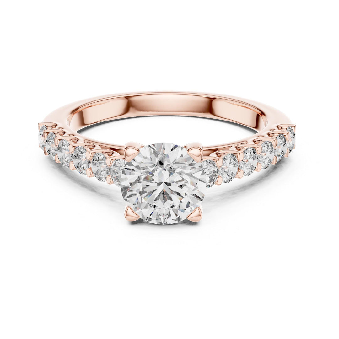 Round Cut Lab Grown Diamond Solitaire Ring, 1.54ct Total, Solid Gold