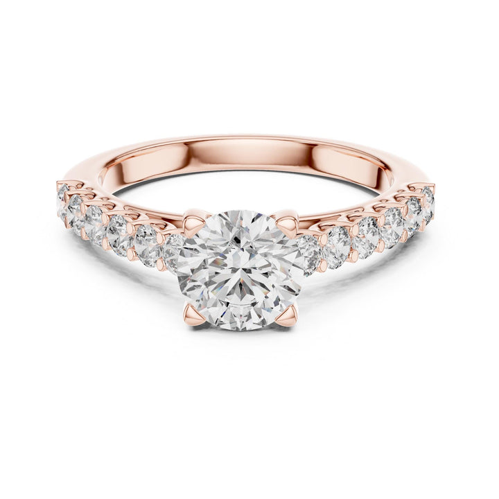 Round Cut Lab Grown Diamond Solitaire Ring, 1.54ct Total, Solid Gold