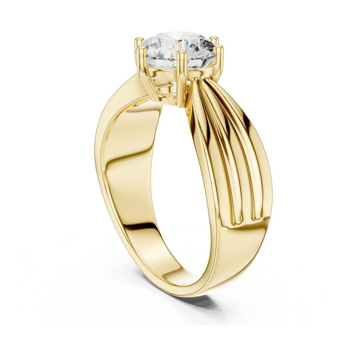Round Cut Lab Grown Diamond Solitaire Ring, 1.25ct Total, Solid Gold