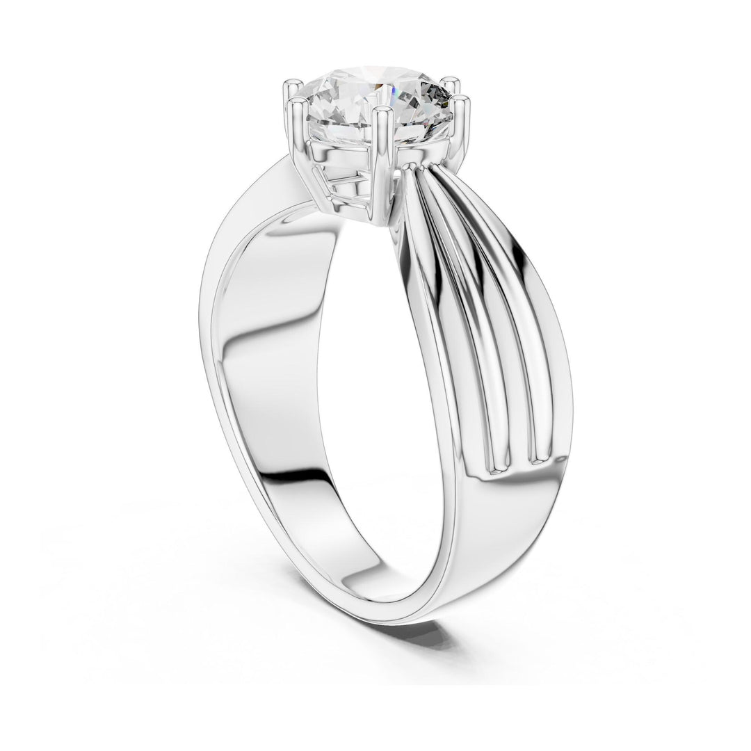 Round Cut Lab Grown Diamond Solitaire Ring, 1.25ct Total, Solid Gold