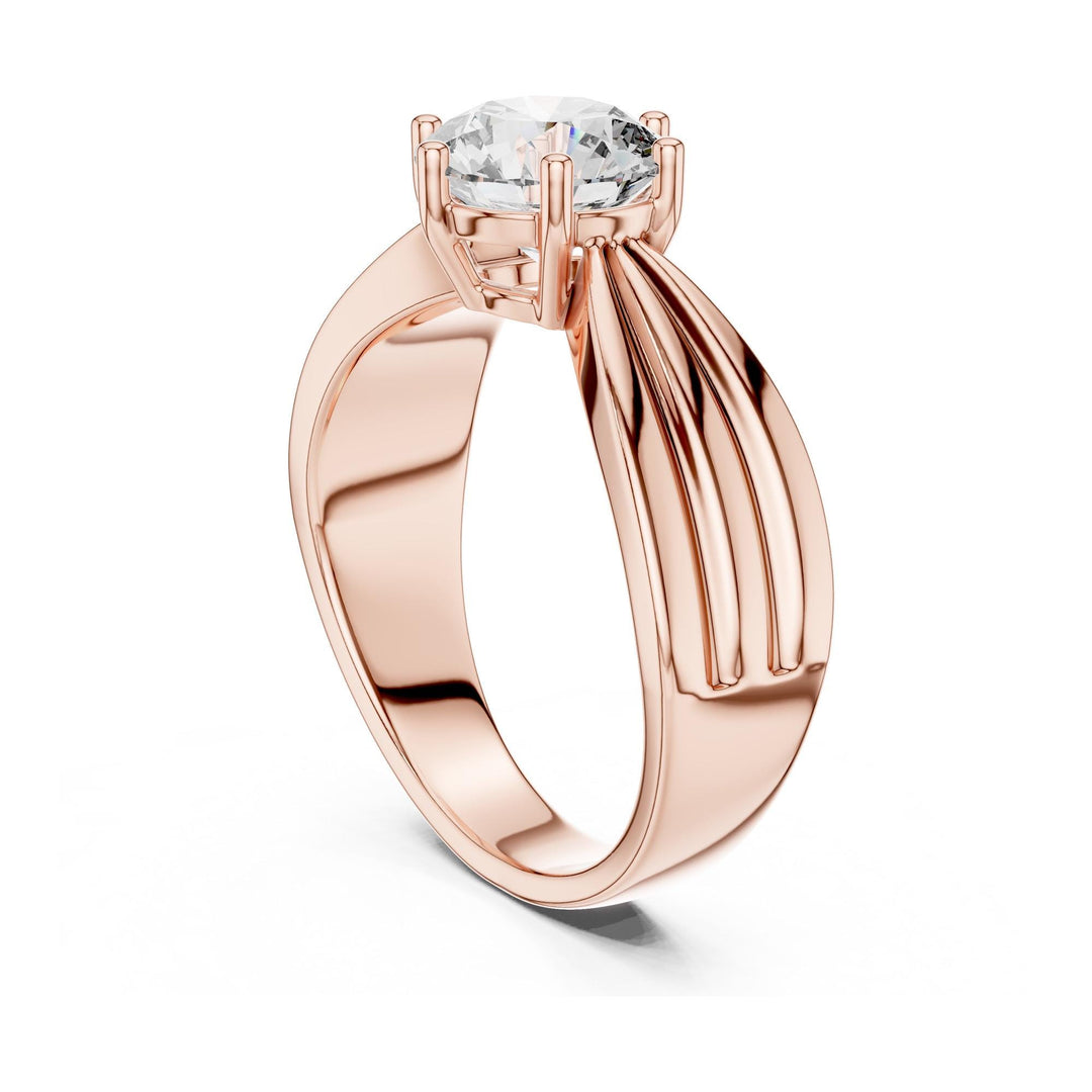 Round Cut Lab Grown Diamond Solitaire Ring, 1.25ct Total, Solid Gold
