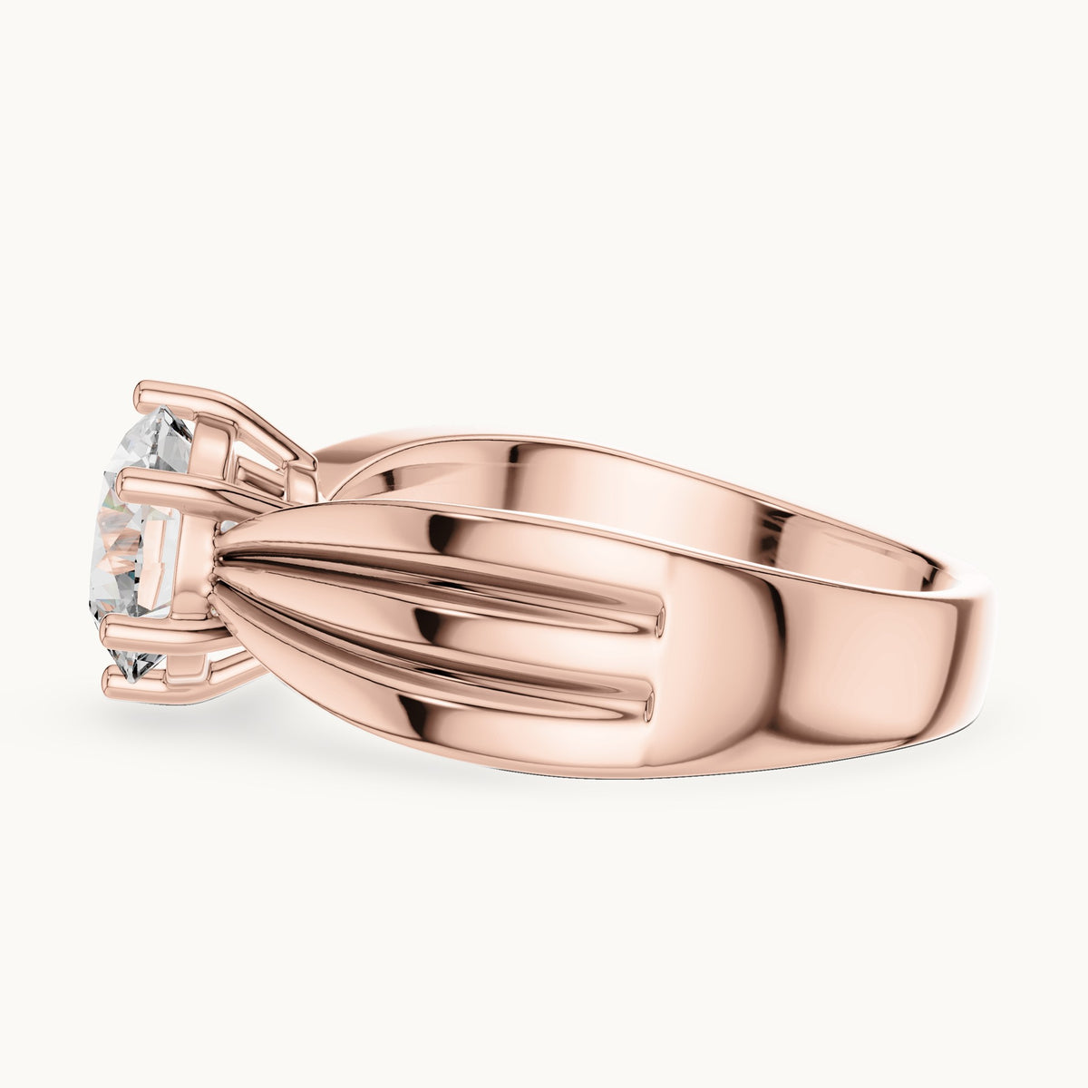 Round cut lab-grown diamond solitaire ring in 14K rose gold, 1.25 CT TW, view 2