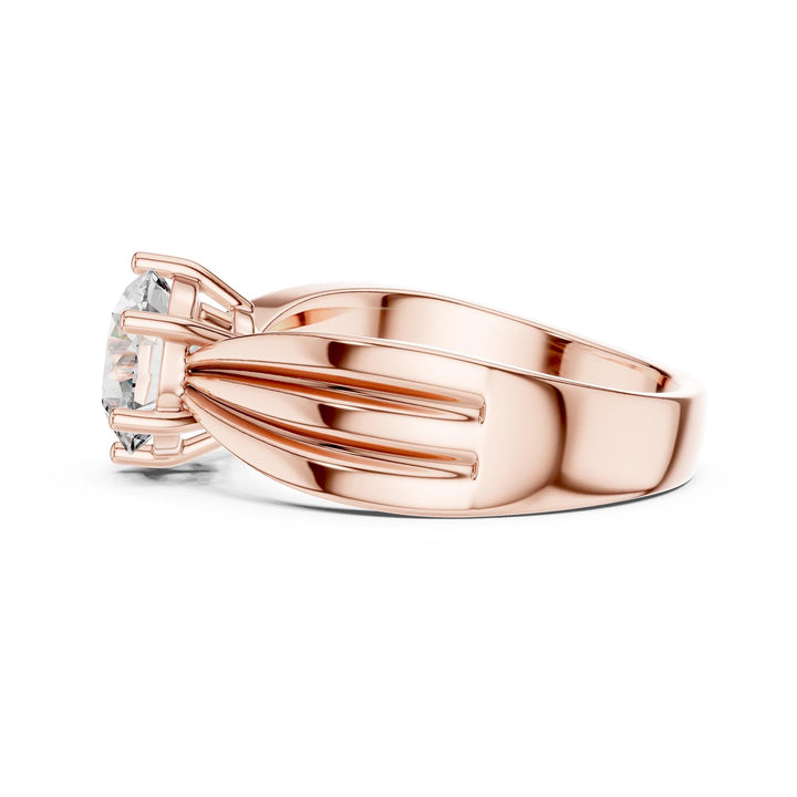 Round Cut Lab Grown Diamond Solitaire Ring, 1.25ct Total, Solid Gold