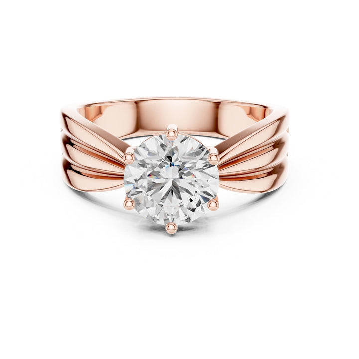 Round Cut Lab Grown Diamond Solitaire Ring, 1.25ct Total, Solid Gold