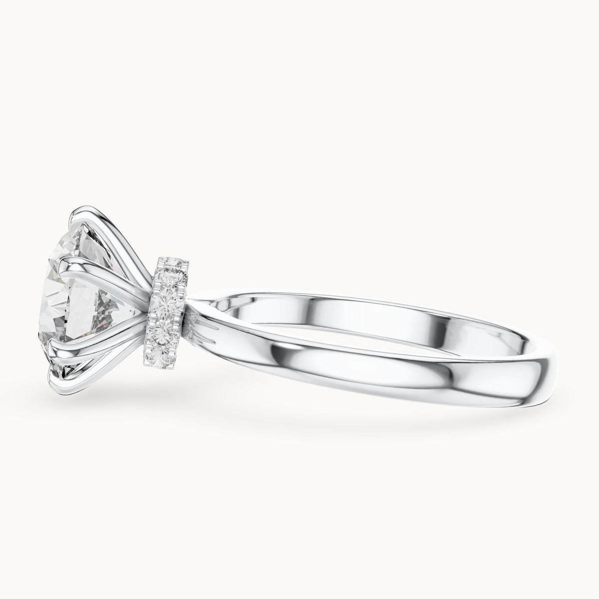Round cut lab-grown diamond solitaire ring in 14K white gold, 2.15 CT TW, view 2