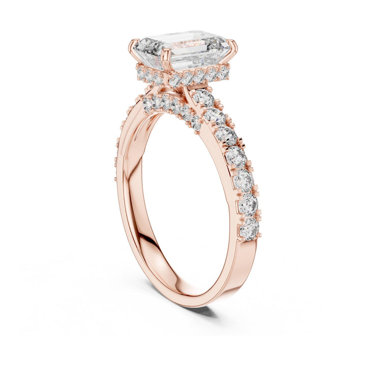 Emerald Cut Lab Grown Diamond Solitaire Ring, 2.47ct Total, Solid Gold