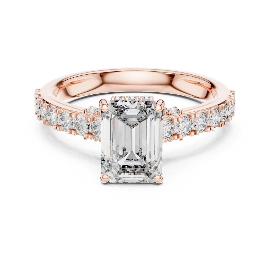Emerald Cut Lab Grown Diamond Solitaire Ring, 2.47ct Total, Solid Gold