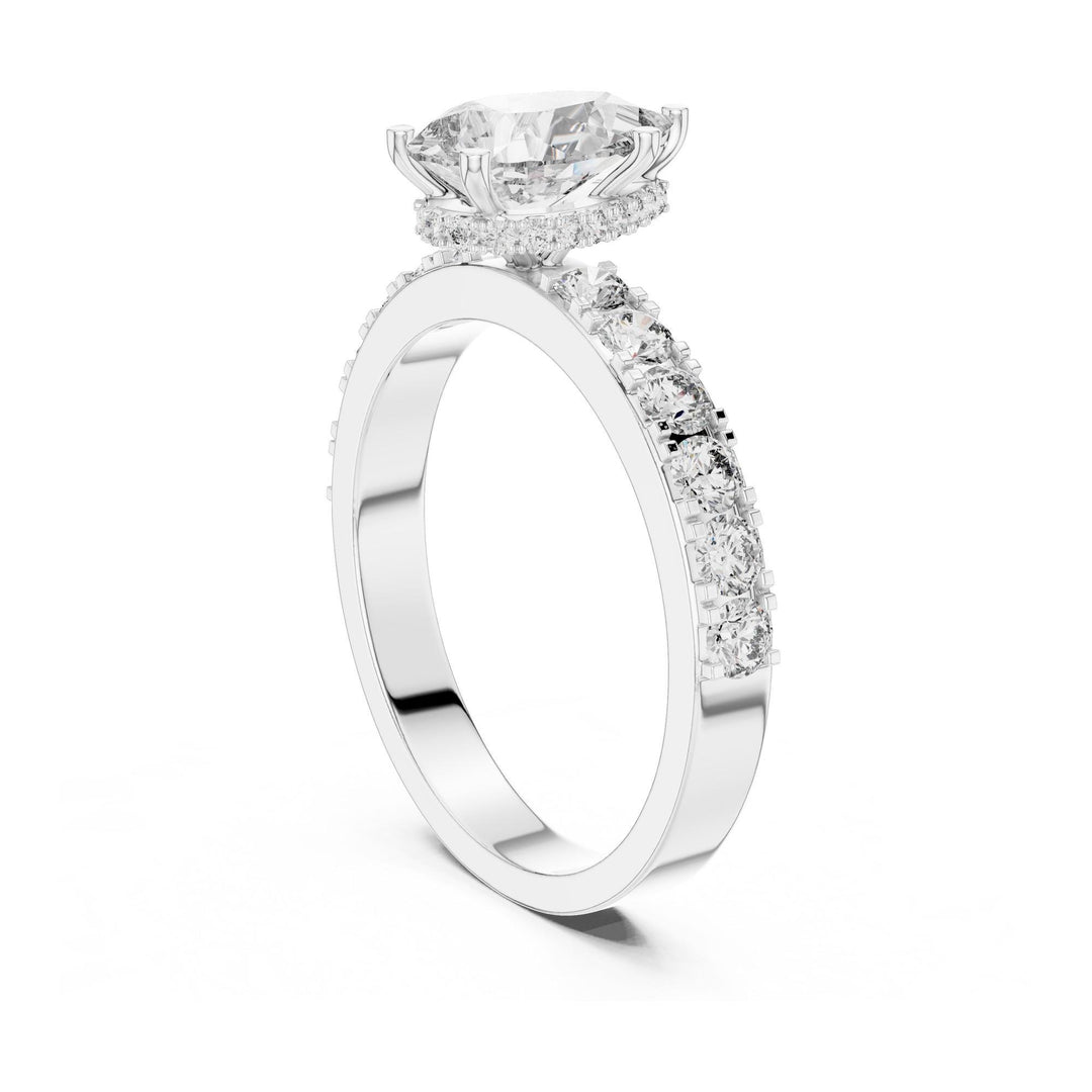 Pear Cut Lab Grown Diamond Solitaire Ring, 1.72ct Total, Solid Gold