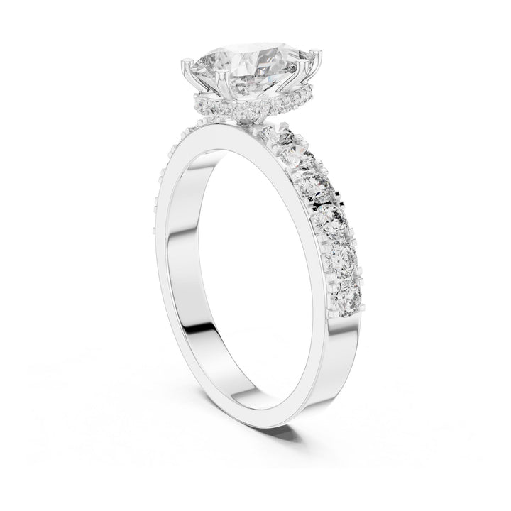 Pear Cut Lab Grown Diamond Solitaire Ring, 1.72ct Total, Solid Gold