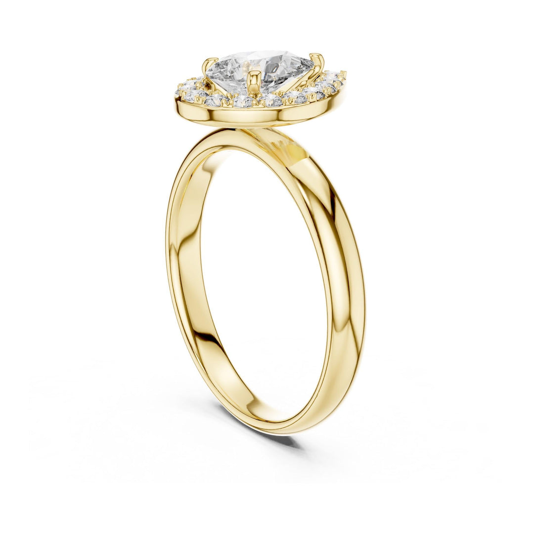 Pear Cut Lab Grown Diamond Solitaire Ring, 0.94ct Total, Solid Gold