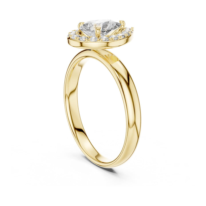Pear Cut Lab Grown Diamond Solitaire Ring, 0.94ct Total, Solid Gold
