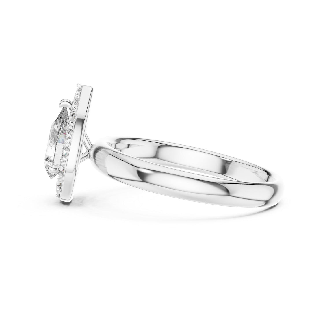 Pear Cut Lab Grown Diamond Solitaire Ring, 0.94ct Total, Solid Gold