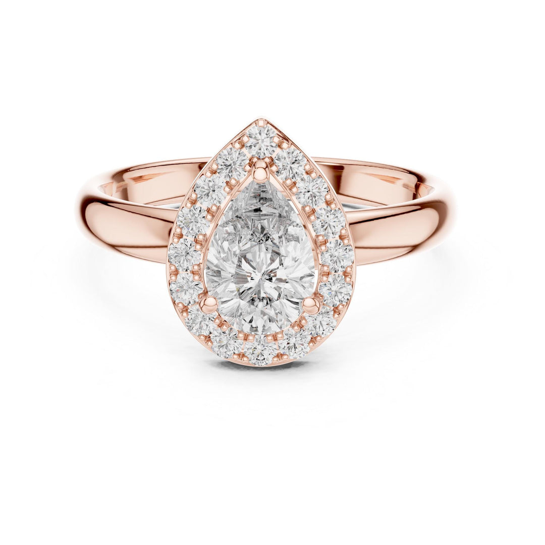 Pear Cut Lab Grown Diamond Solitaire Ring, 0.94ct Total, Solid Gold