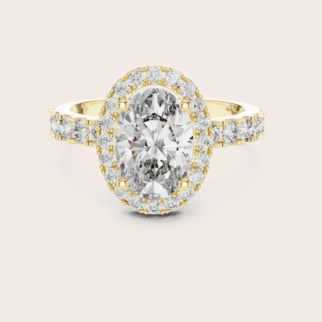Oval Cut Lab Grown Diamond Solitaire Ring, 2.44ct Total, Solid Gold