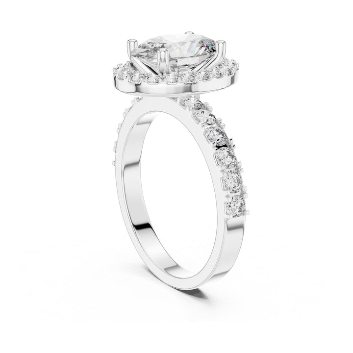 Oval Cut Lab Grown Diamond Solitaire Ring, 2.44ct Total, Solid Gold