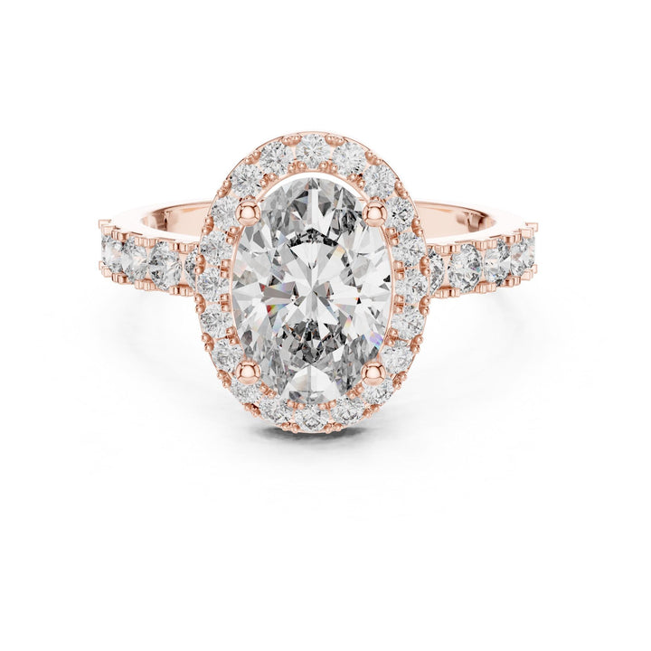 Oval Cut Lab Grown Diamond Solitaire Ring, 2.44ct Total, Solid Gold