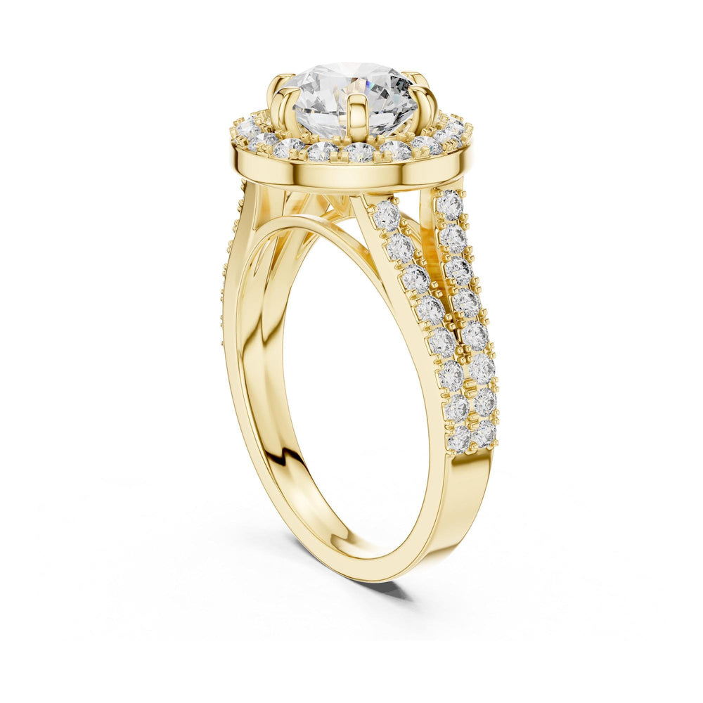 Round Cut Lab Grown Diamond Solitaire Ring, 2.03ct Total, Solid Gold