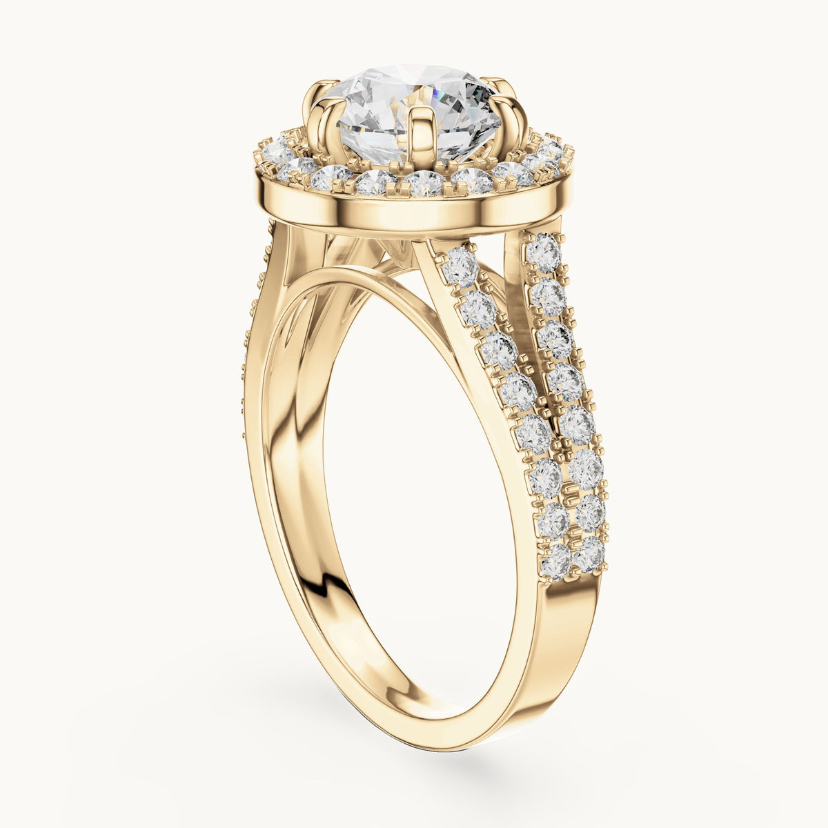 Round cut lab-grown diamond solitaire ring in 14K yellow gold, 2.03 CT TW, view 2